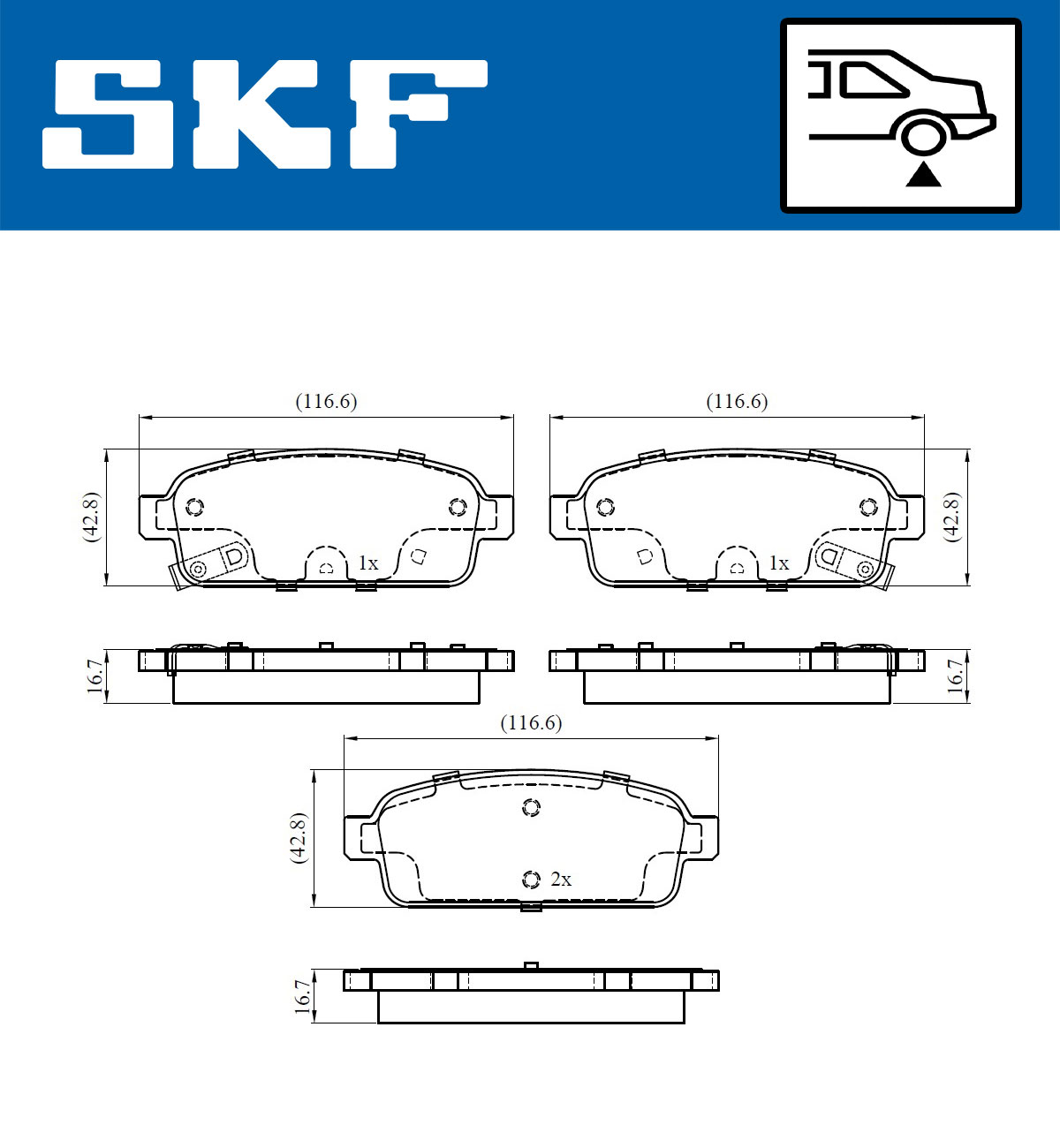 Set placute frana,frana disc VKBP 90033 A SKF